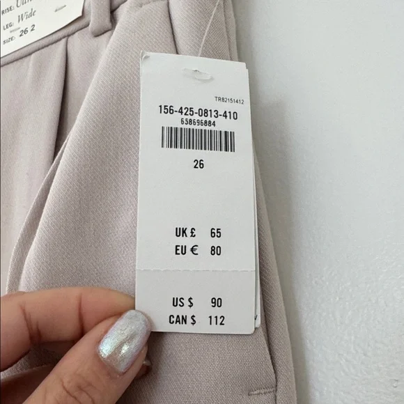 Abercrombie & Fitch Sloane Ultra High Rise Wide Leg Pants Light Taupe 26 - Picture 5 of 7